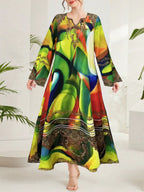Multi - Color Notched Maxi Dress - The Nicole - Tayan Dress Co.