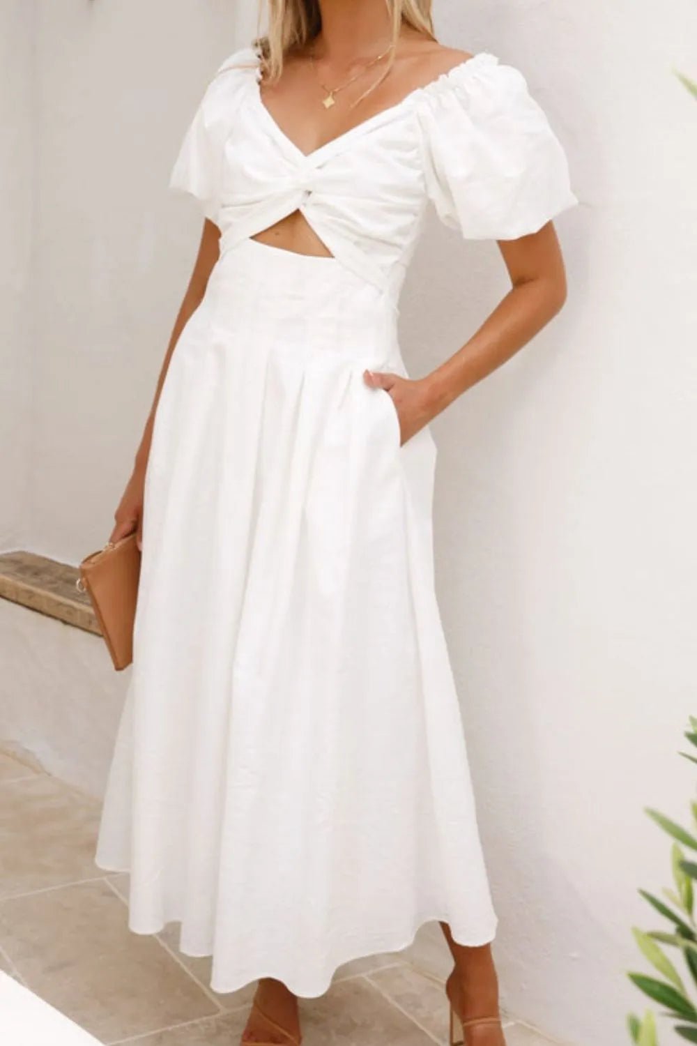 Sweetheart Neck Puff Sleeve Dress - TNT Dress Co.