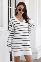 V - Neck Sweater Dress - The Nicole - Tayan Dress Co.