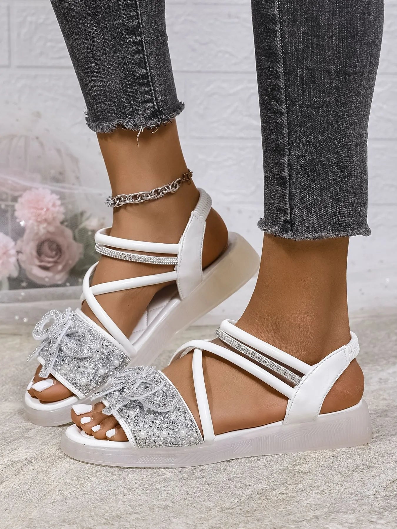 Embellished Sandals - The Nicole - Tayan Dress Co.