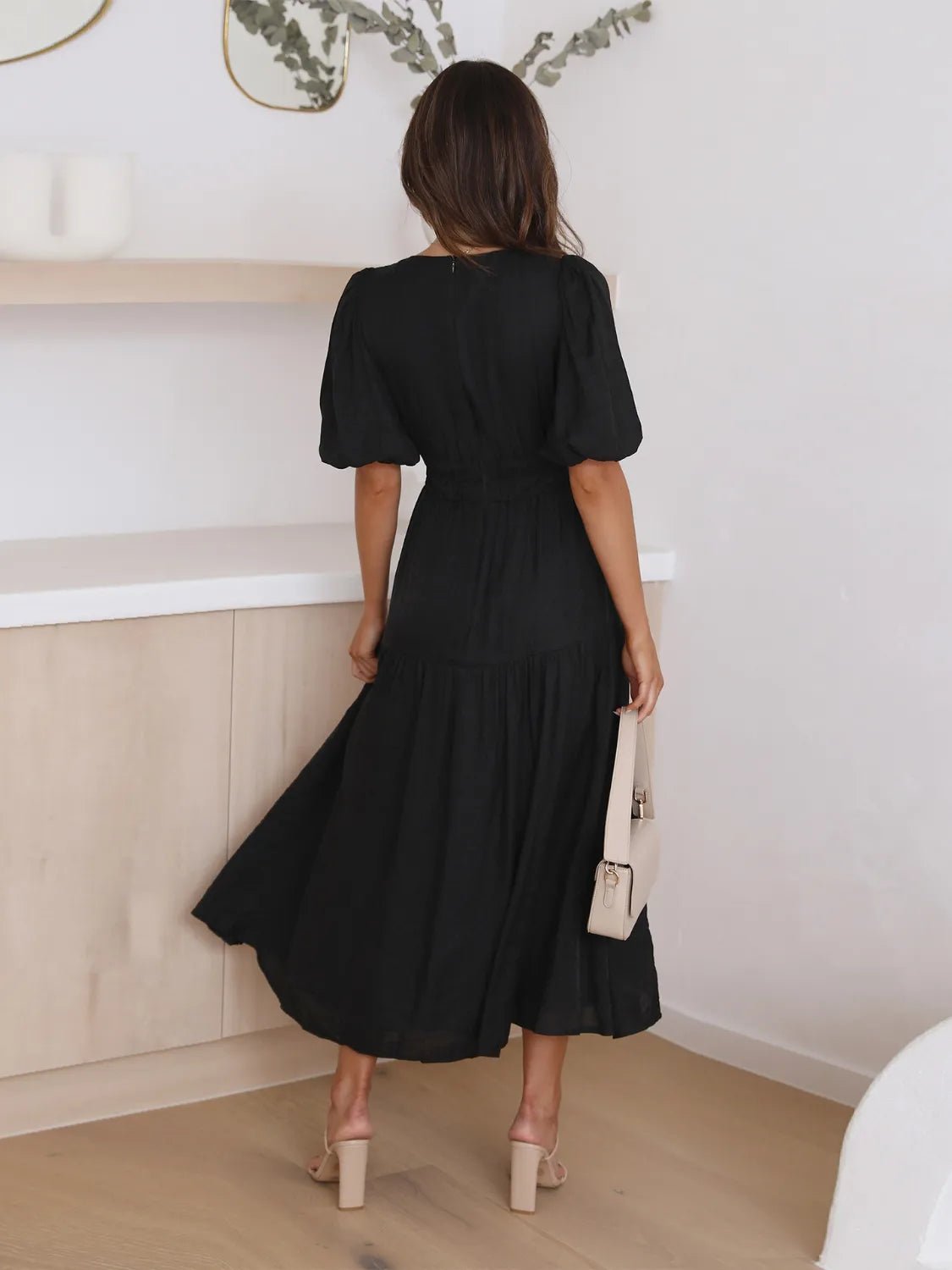 Half Sleeve Midi Dress - The Nicole - Tayan Dress Co.