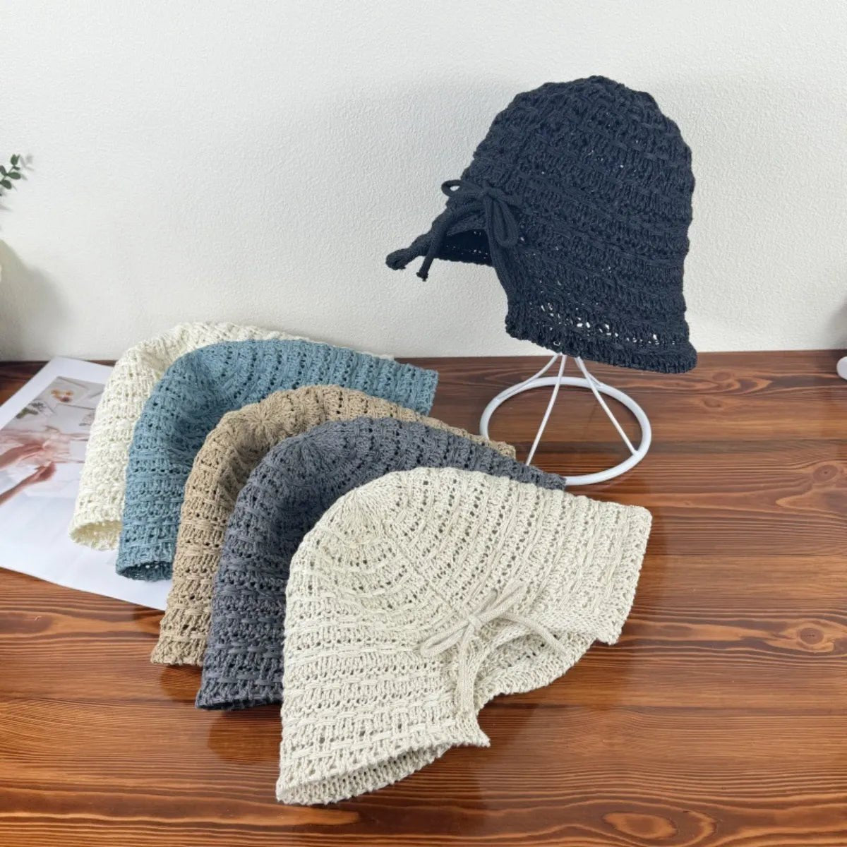 Crochet Hat with Drawstring - The Nicole - Tayan Dress Co.