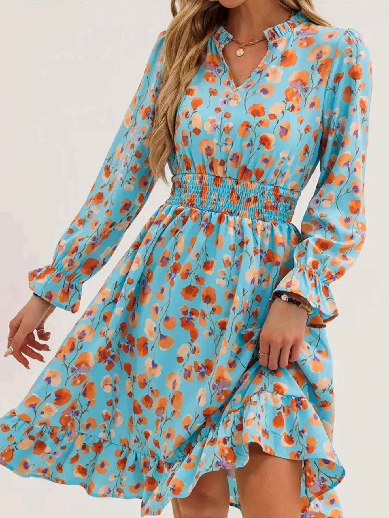 Long Sleeve Ruffle Dress - The Nicole - Tayan Dress Co.