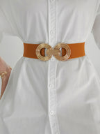 Geometric Buckle Elastic Wide Belt - TNT Dress Co.