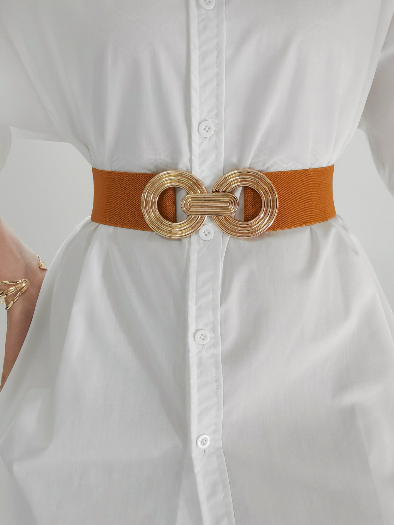 Geometric Buckle Elastic Wide Belt - TNT Trends 