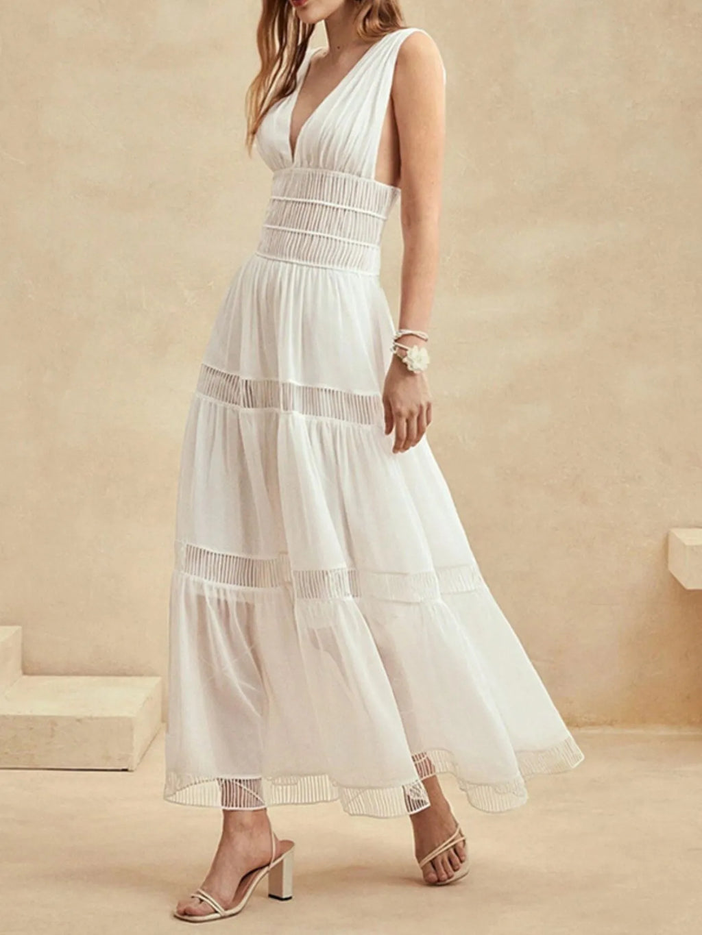 V - Neck Sleeveless Maxi Dress - The Nicole - Tayan Dress Co.