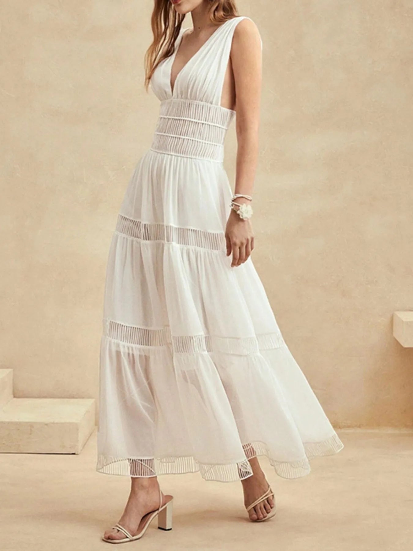 V - Neck Sleeveless Maxi Dress - The Nicole - Tayan Dress Co.