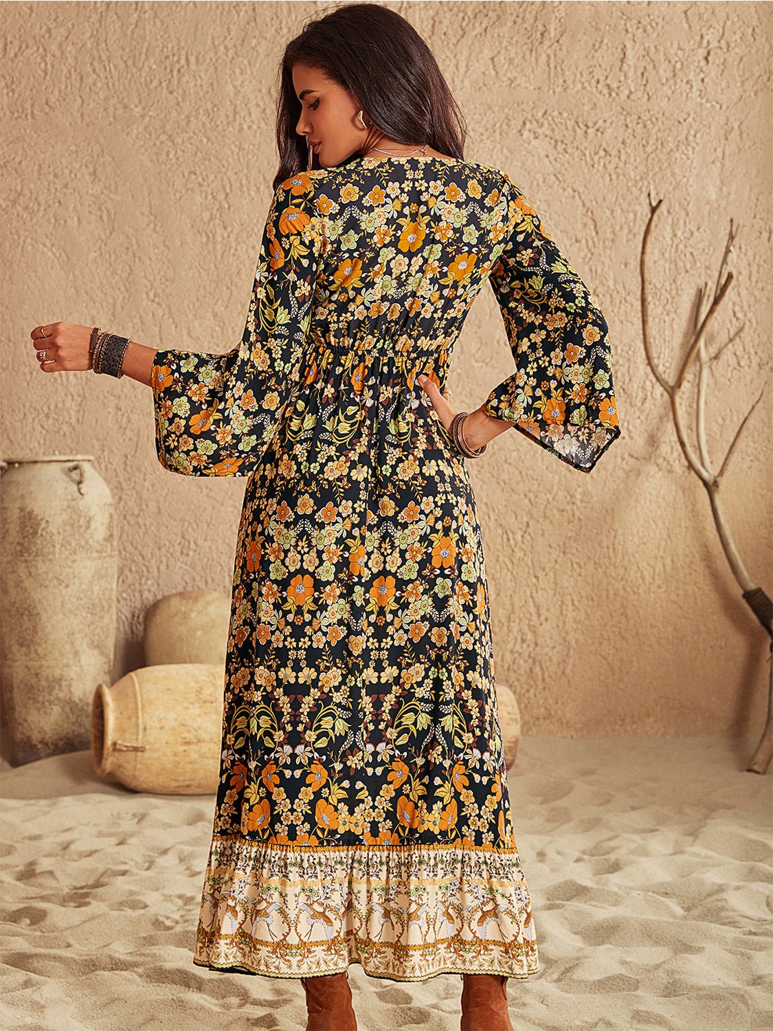 V - Neck Midi Dress - The Nicole - Tayan Dress Co.