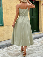 Pleated Adjustable Strap Cami Dress - TNT Dress Co.