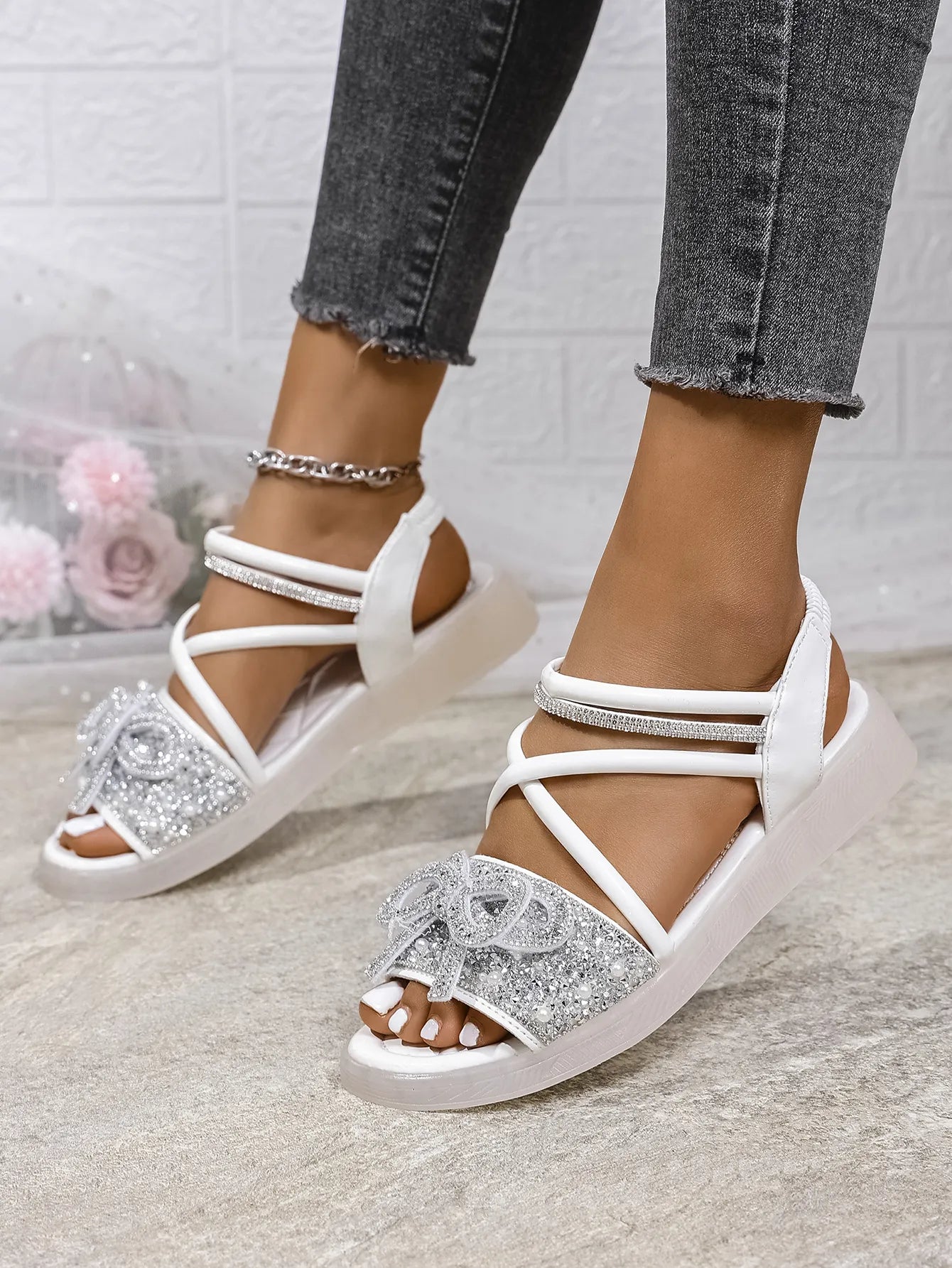 Embellished Sandals - The Nicole - Tayan Dress Co.