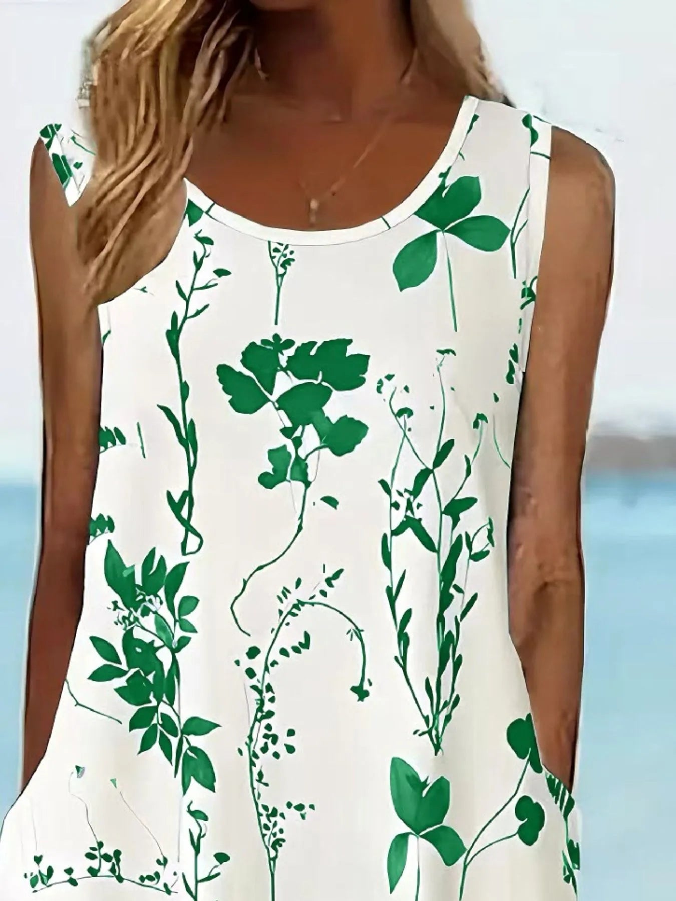 Printed Sleeveless Summer Midi Dress - TNT Dress Co.
