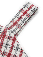 Plaid Tweed Square Neck Mini Dress - The Nicole - Tayan Dress Co.