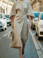 Round Neck Sleeve Dress - The Nicole - Tayan Dress Co.
