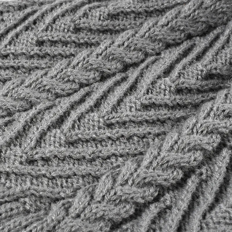 Cable Knit Solid Color Hat with Pompom - The Nicole - Tayan Dress Co.