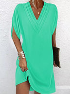 V - Neck Short Sleeve Dress - The Nicole - Tayan Dress Co.