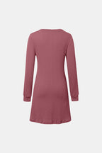 V - Neck Long Sleeve Textured Dress - TNT Dress Co.