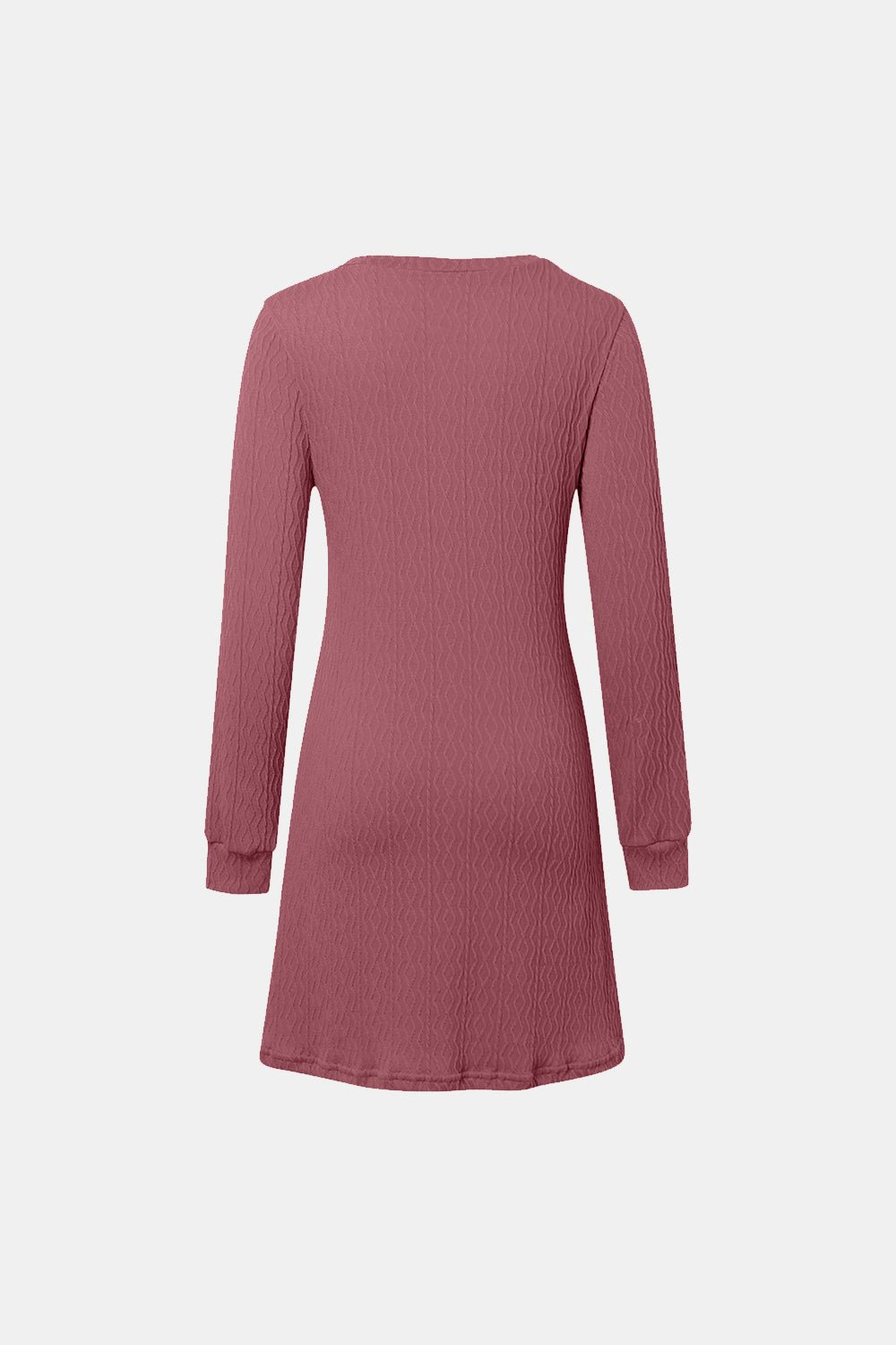 V - Neck Long Sleeve Textured Dress - TNT Dress Co.