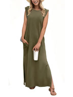 Sleeveless Maxi Tank Dress - The Nicole - Tayan Dress Co.