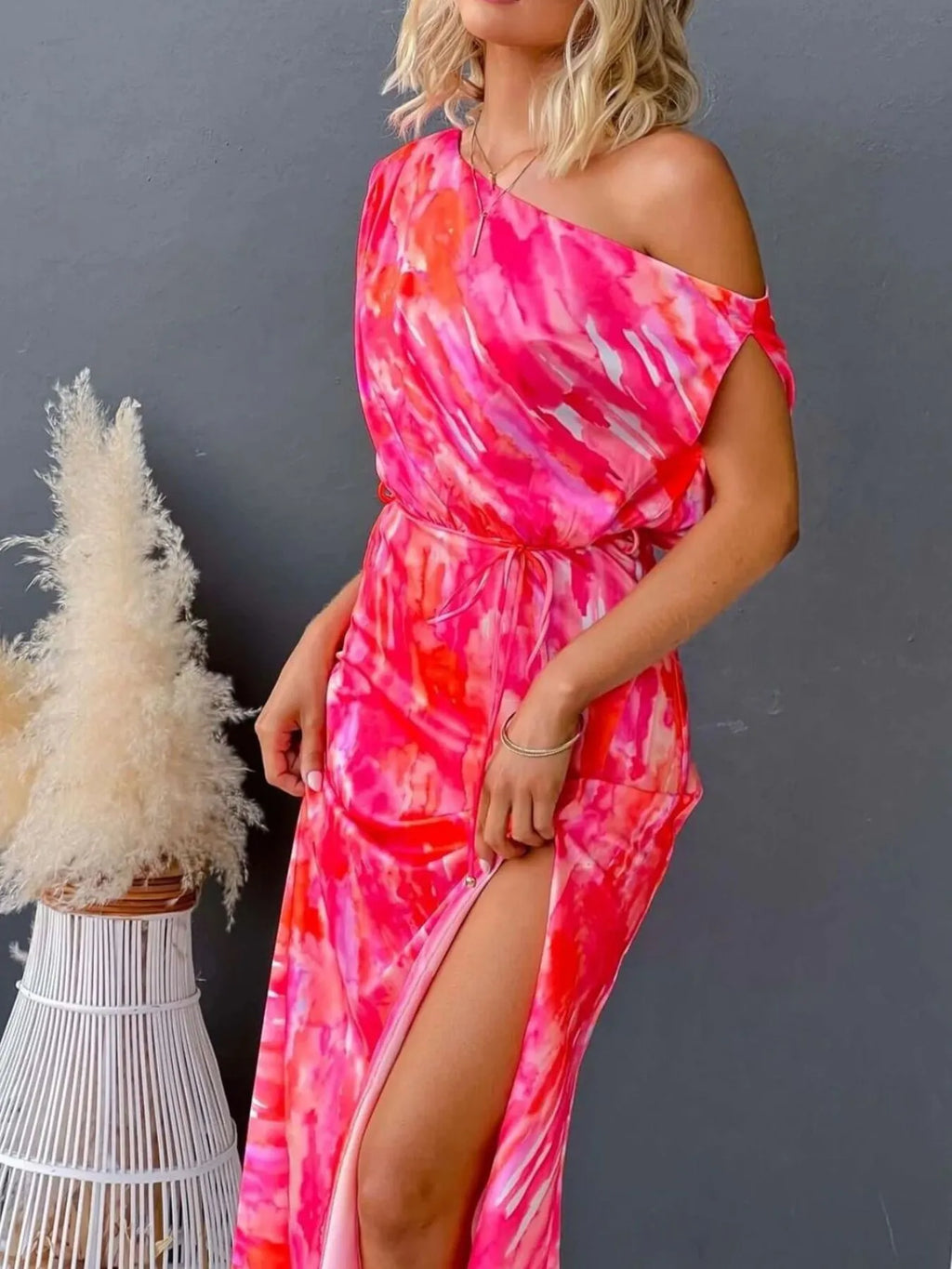 Shoulder Dress with Slit - The Nicole - Tayan Dress Co.