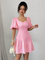 Ruffled Sleeve Mini Dress - The Nicole - Tayan Dress Co.