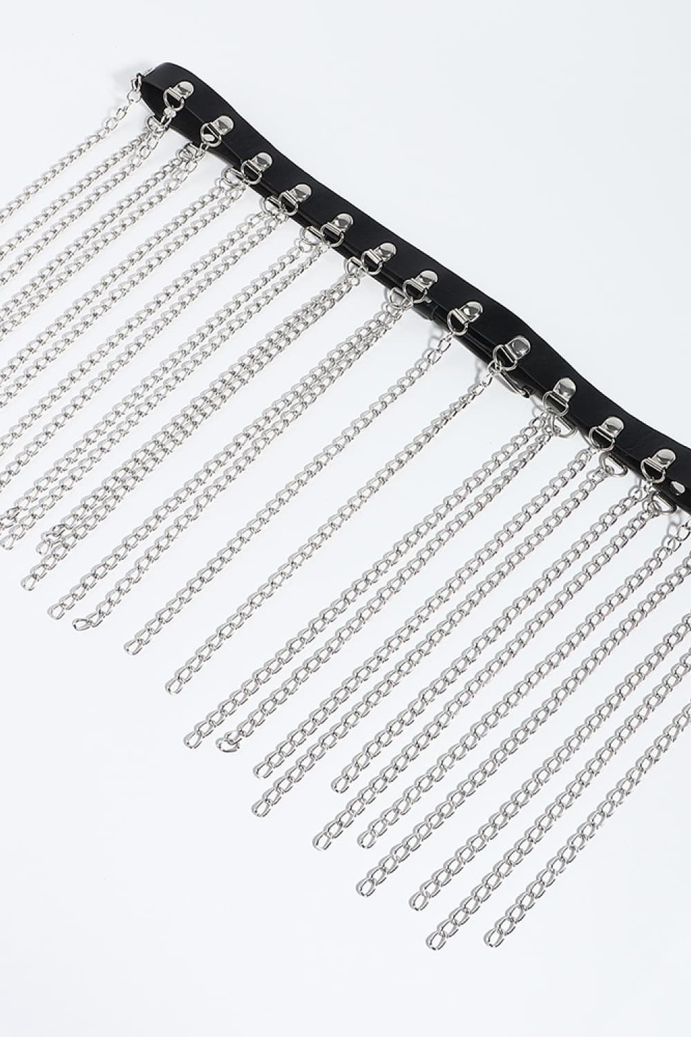 Fringed PU Leather Belt with Chain - TNT Dress Co.