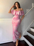Layered Ruffled Off - Shoulder Dress - TNT Dress Co.