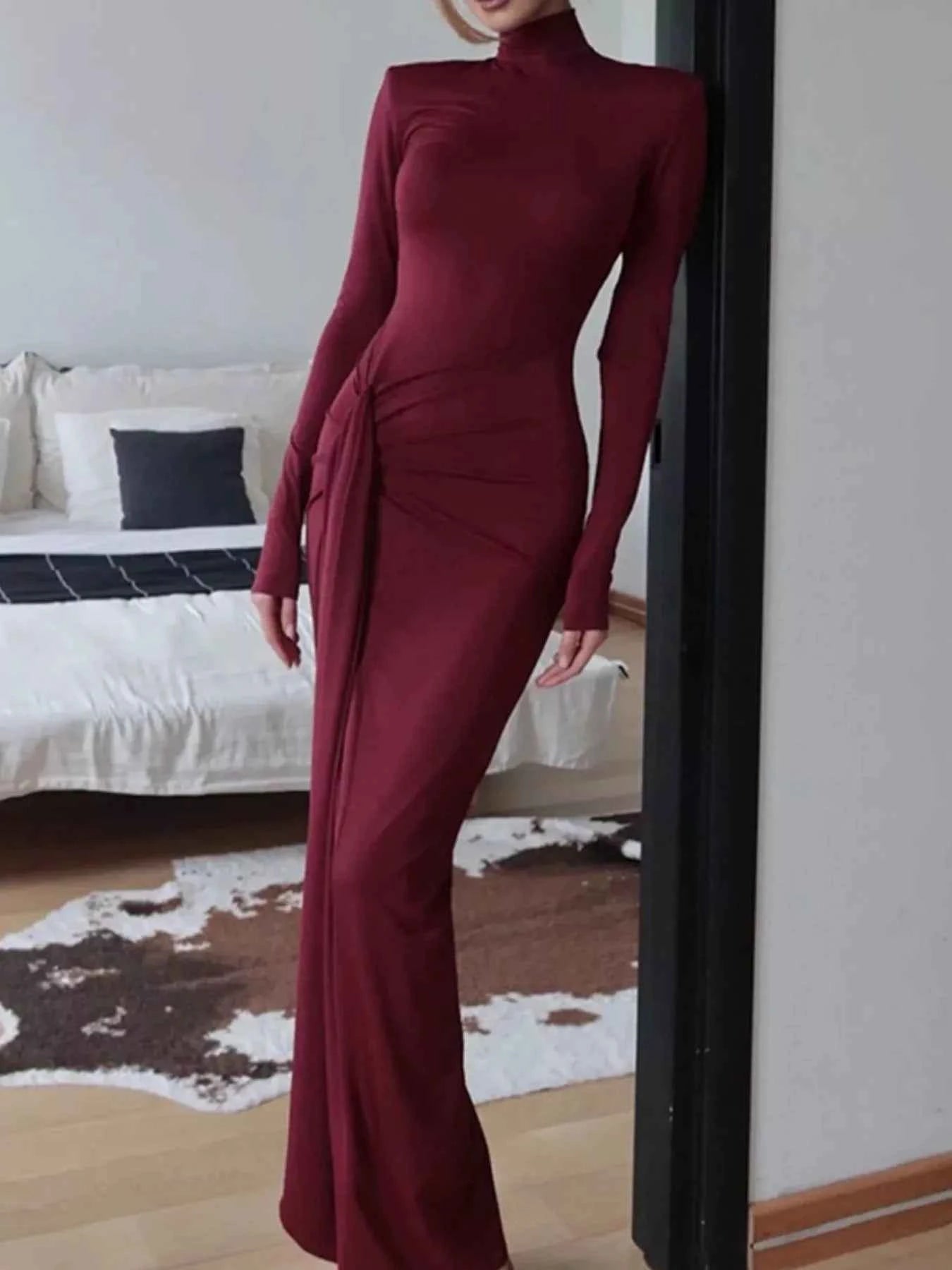 Turtleneck Long Sleeve Dress