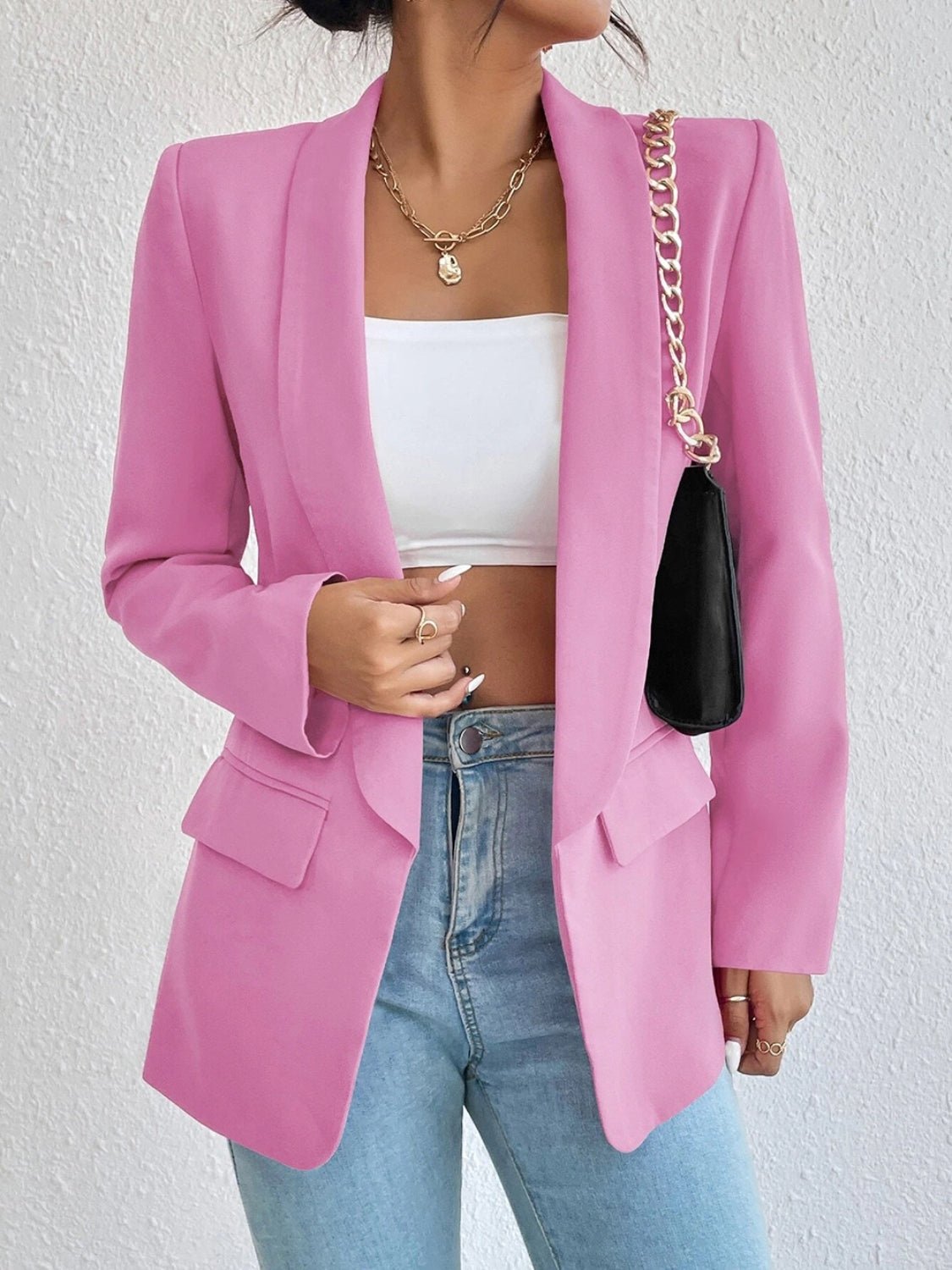 Shawl Collar Long Sleeve Blazer - TNT Dress Co.