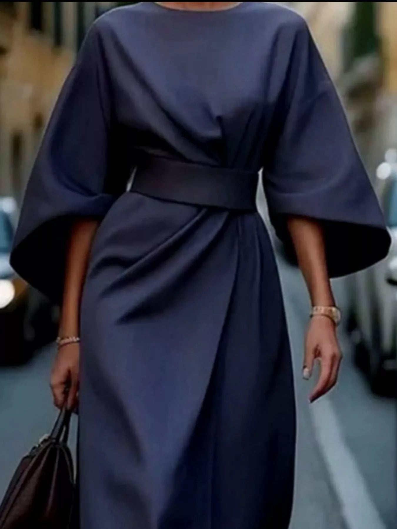 Round Neck Sleeve Dress - The Nicole - Tayan Dress Co.