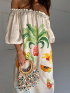 Printed Off - Shoulder Dress - The Nicole - Tayan Dress Co.