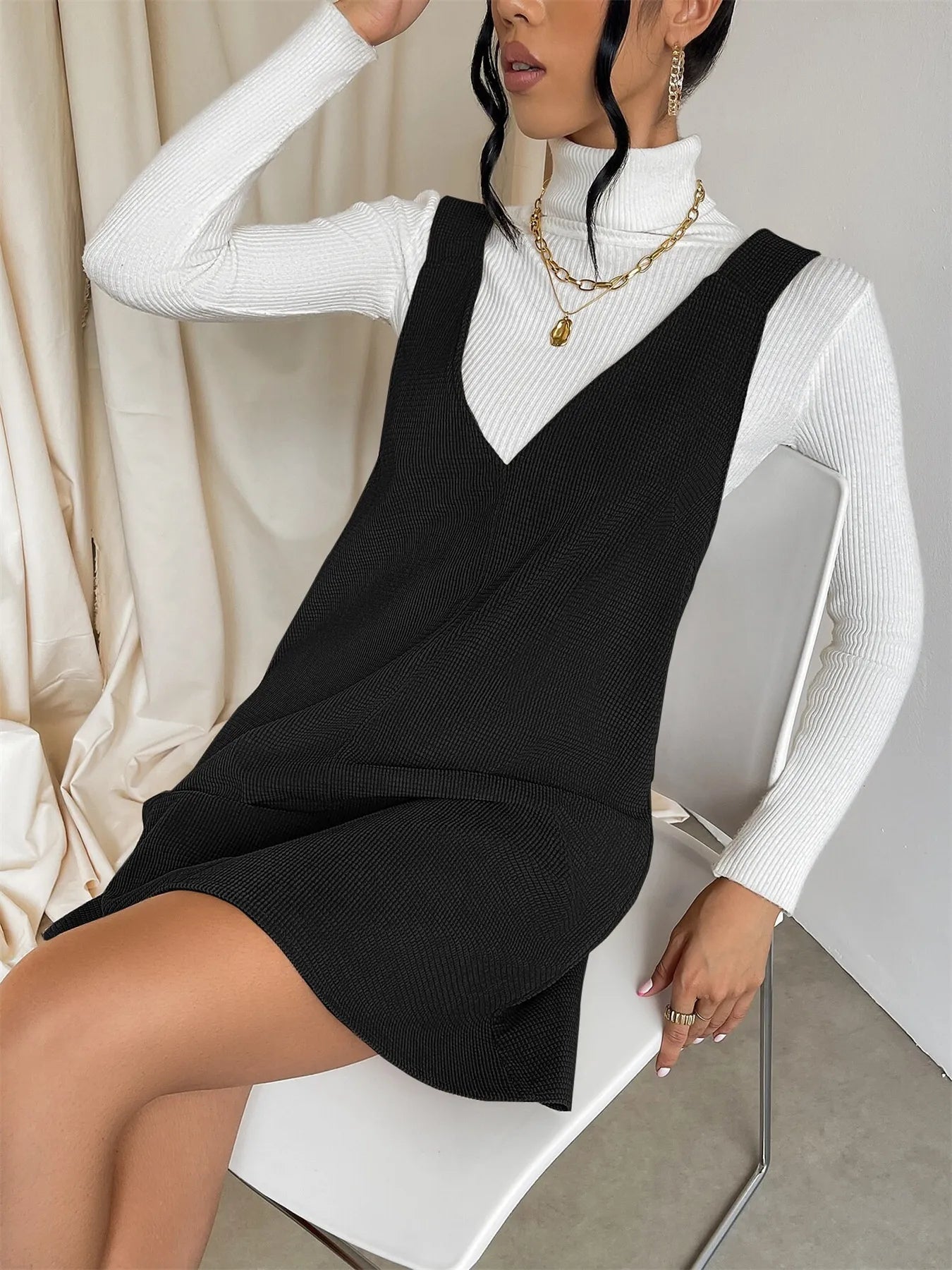 V - Neck Sleeveless Knit Dress - The Nicole - Tayan Dress Co.
