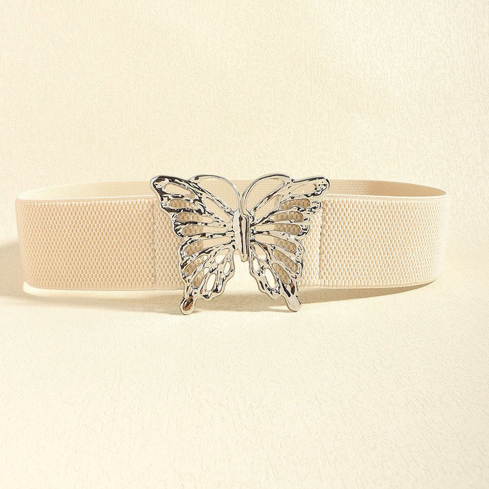 Butterfly Design Alloy Buckle Elastic Waist Belt - TNT Dress Co.
