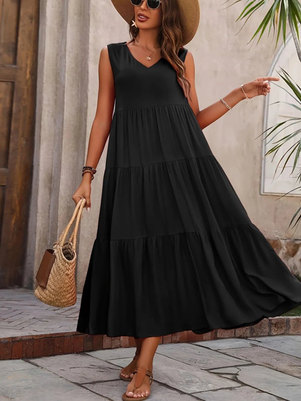 V - Neck Sleeveless Dress - The Nicole - Tayan Dress Co.