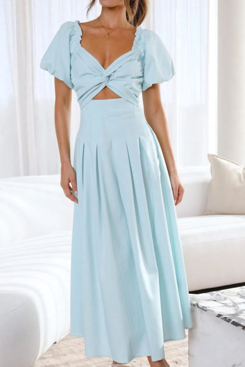 Sweetheart Neck Puff Sleeve Dress - TNT Dress Co.