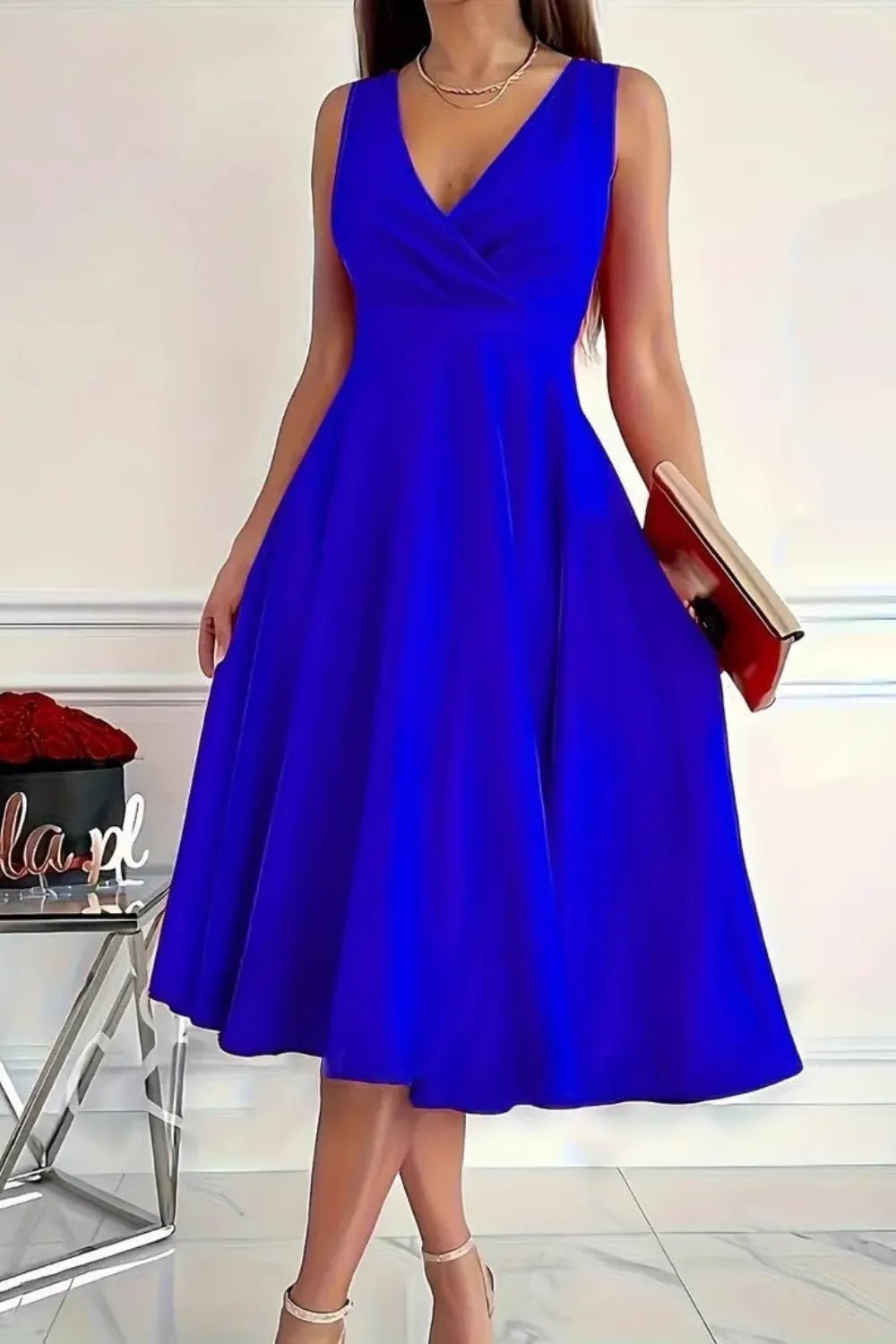 Sleeveless Midi Dress - The Nicole - Tayan Dress Co.