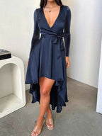 Long Sleeve Tie Waist Dress