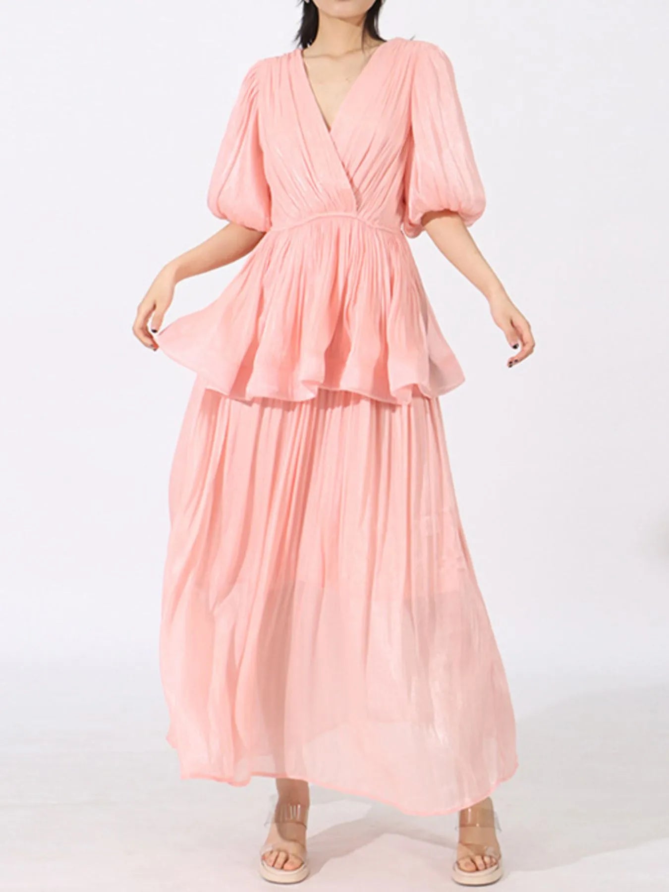 Mid Sleeve Maxi Dress - The Nicole - Tayan Dress Co.