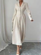 Button Down Long Sleeve Dress - The Nicole - Tayan Dress Co.