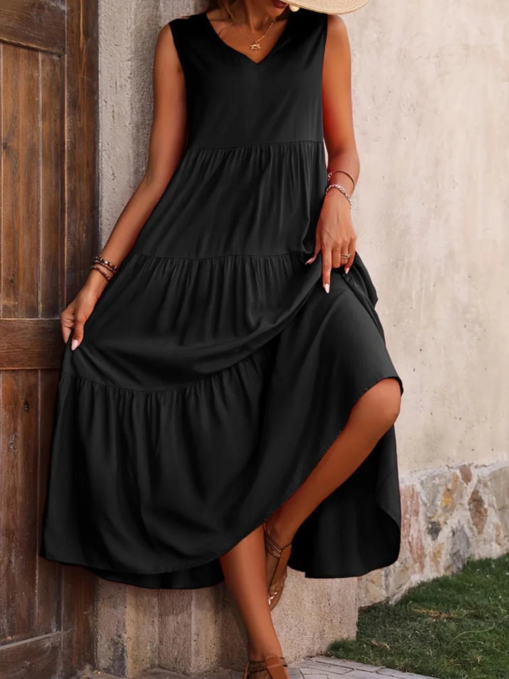 V - Neck Sleeveless Dress - The Nicole - Tayan Dress Co.