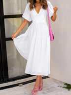 V - Neck Midi Dress - The Nicole - Tayan Dress Co.