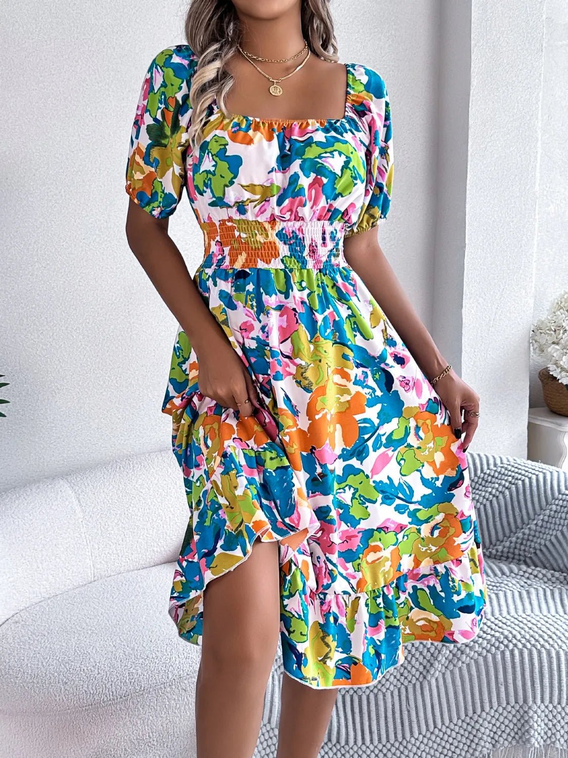 Short Sleeve Midi Dress - The Nicole - Tayan Dress Co.