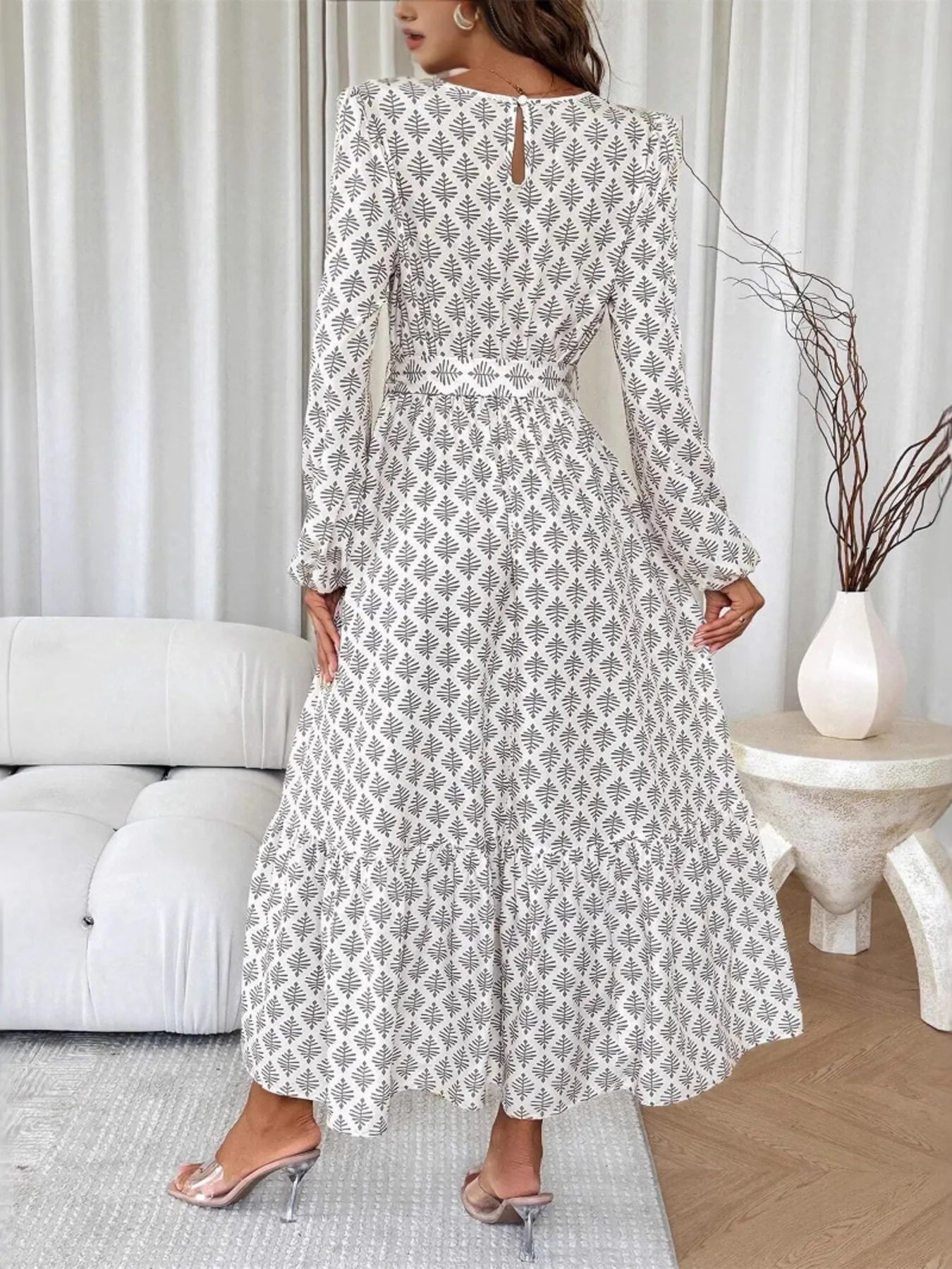 Printed Long Sleeve Dress - The Nicole - Tayan Dress Co.