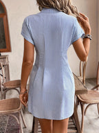 Button Front Short Sleeve Dress - The Nicole - Tayan Dress Co.