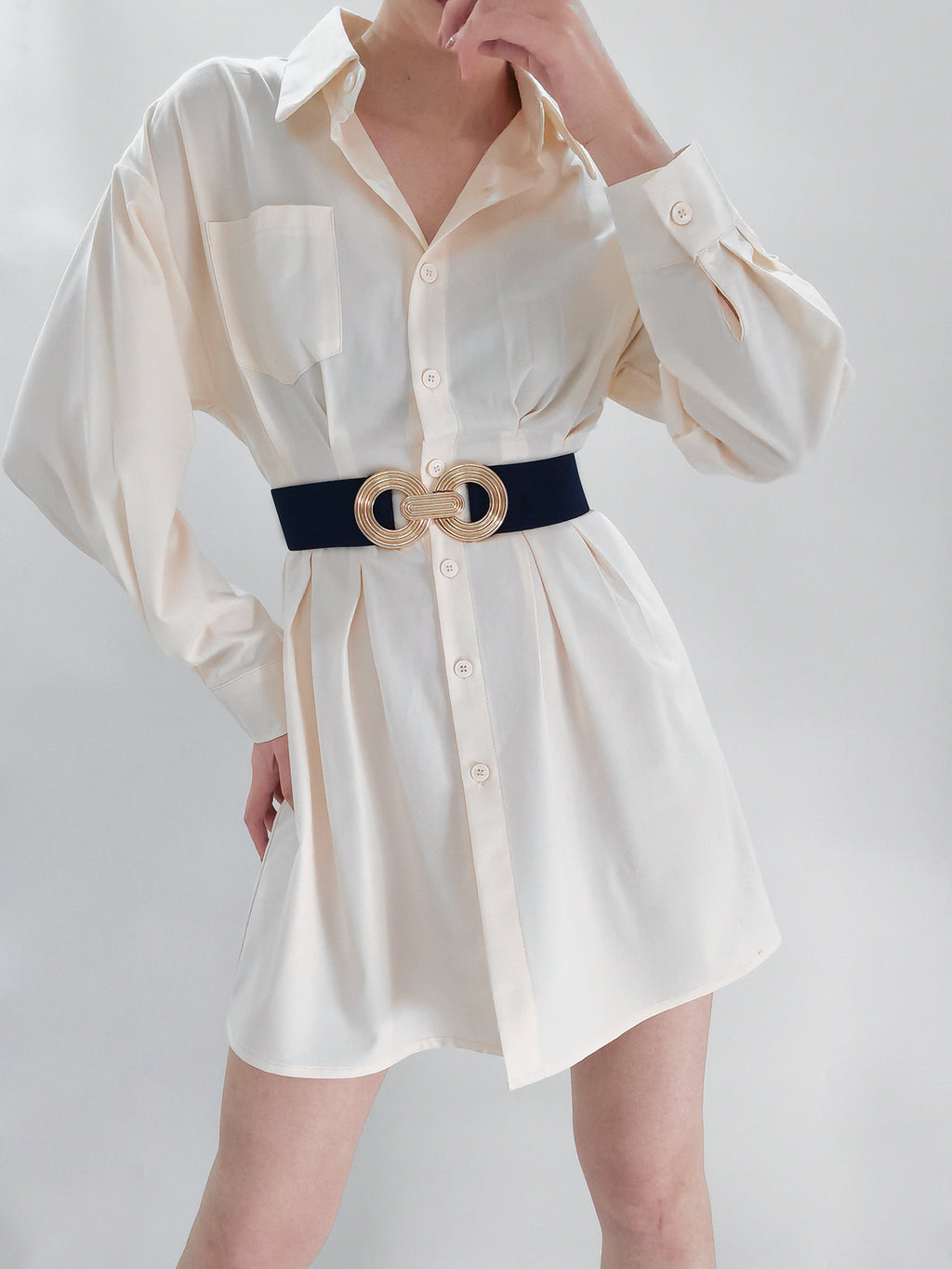 Geometric Buckle Elastic Wide Belt - TNT Dress Co.