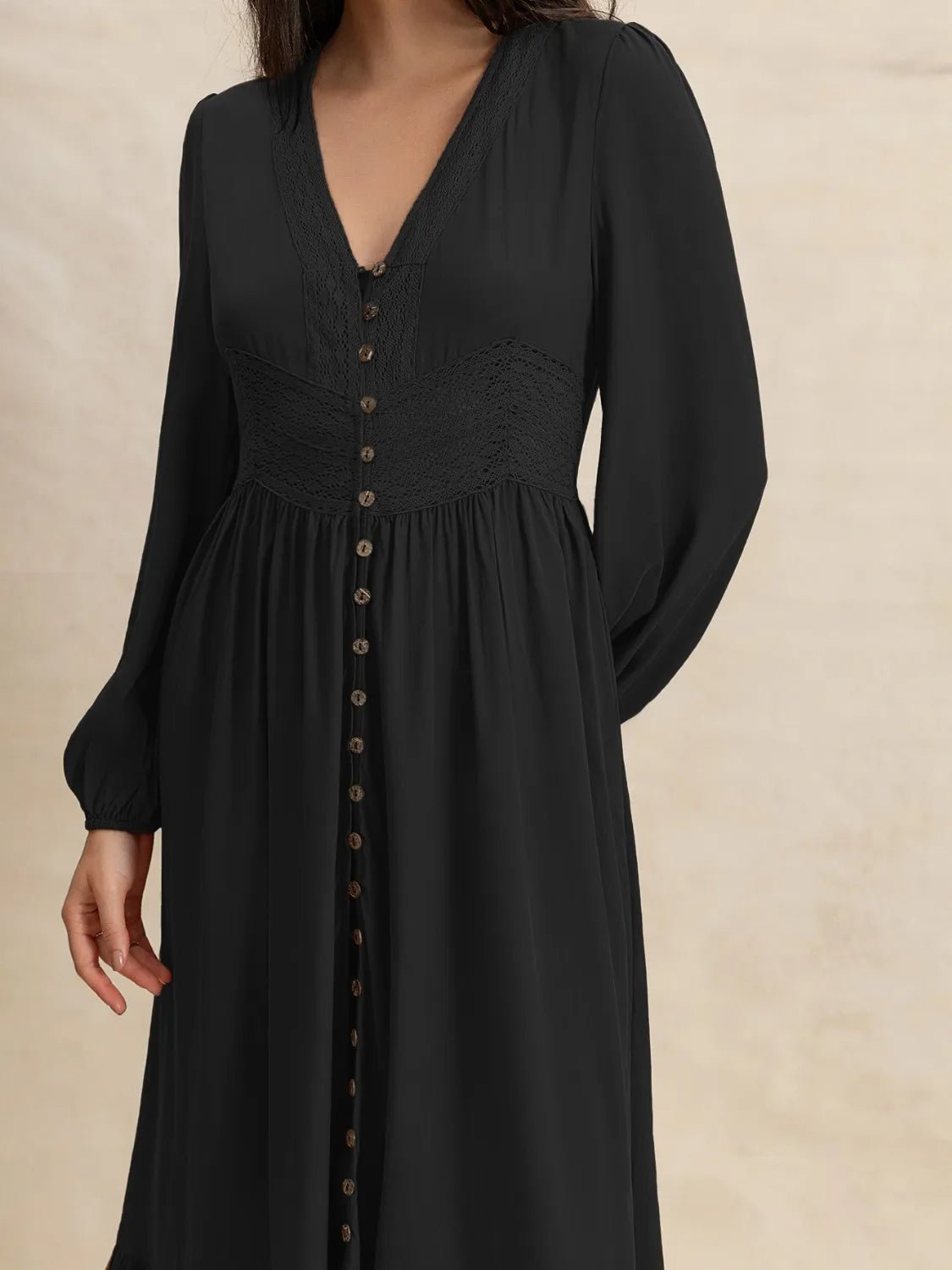 V - Neck Long Sleeve Dress - The Nicole - Tayan Dress Co.