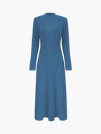 Ribbed Knit Long Sleeve Midi Dress