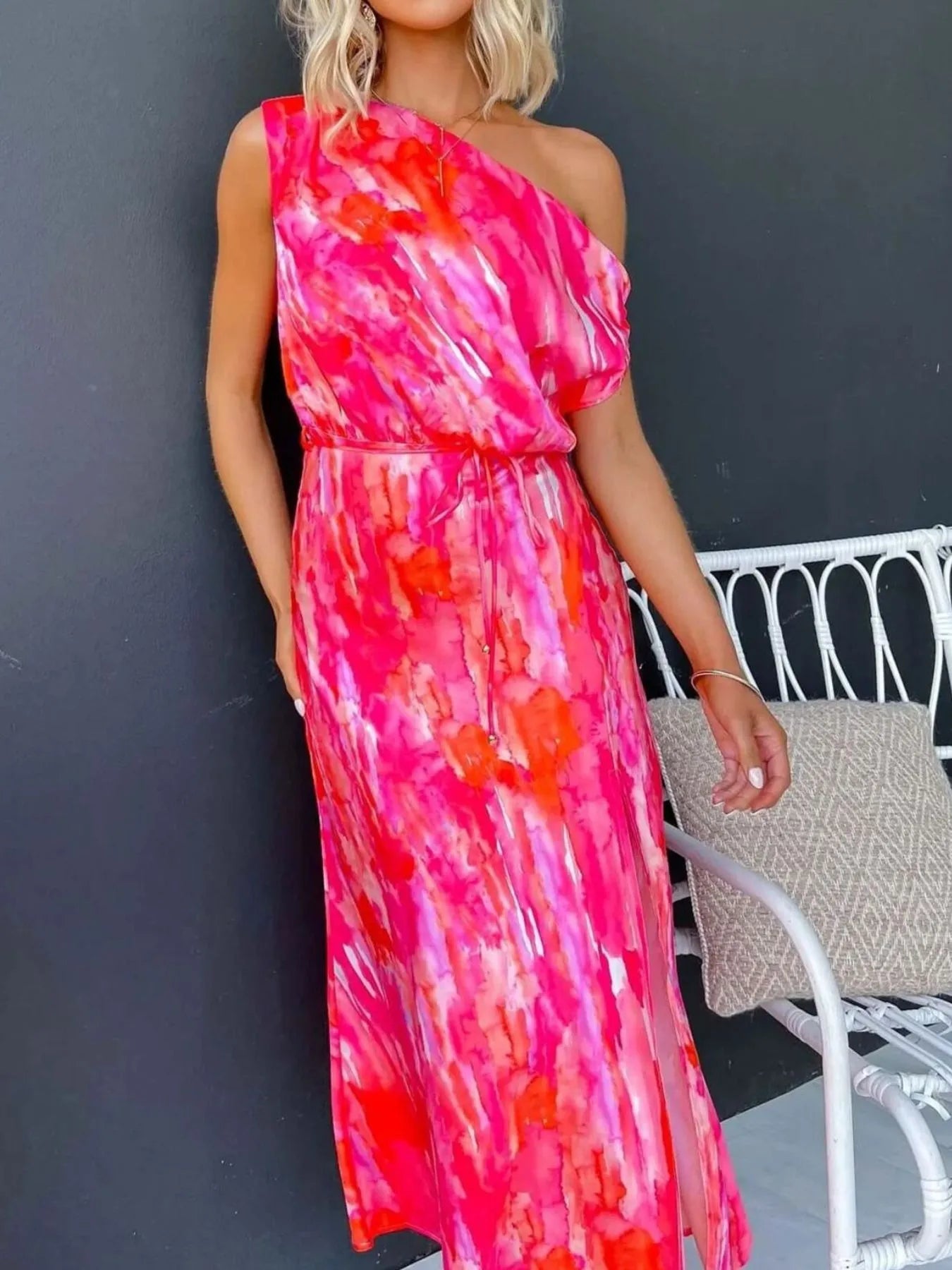 Shoulder Dress with Slit - The Nicole - Tayan Dress Co.