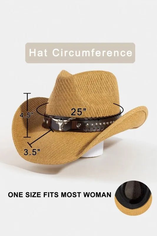 Straw Western Cowboy Hat - The Nicole - Tayan Dress Co.