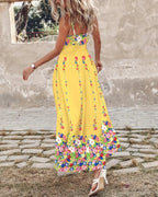 Feather Print Spaghetti Strap Split Dress - TNT Dress Co.