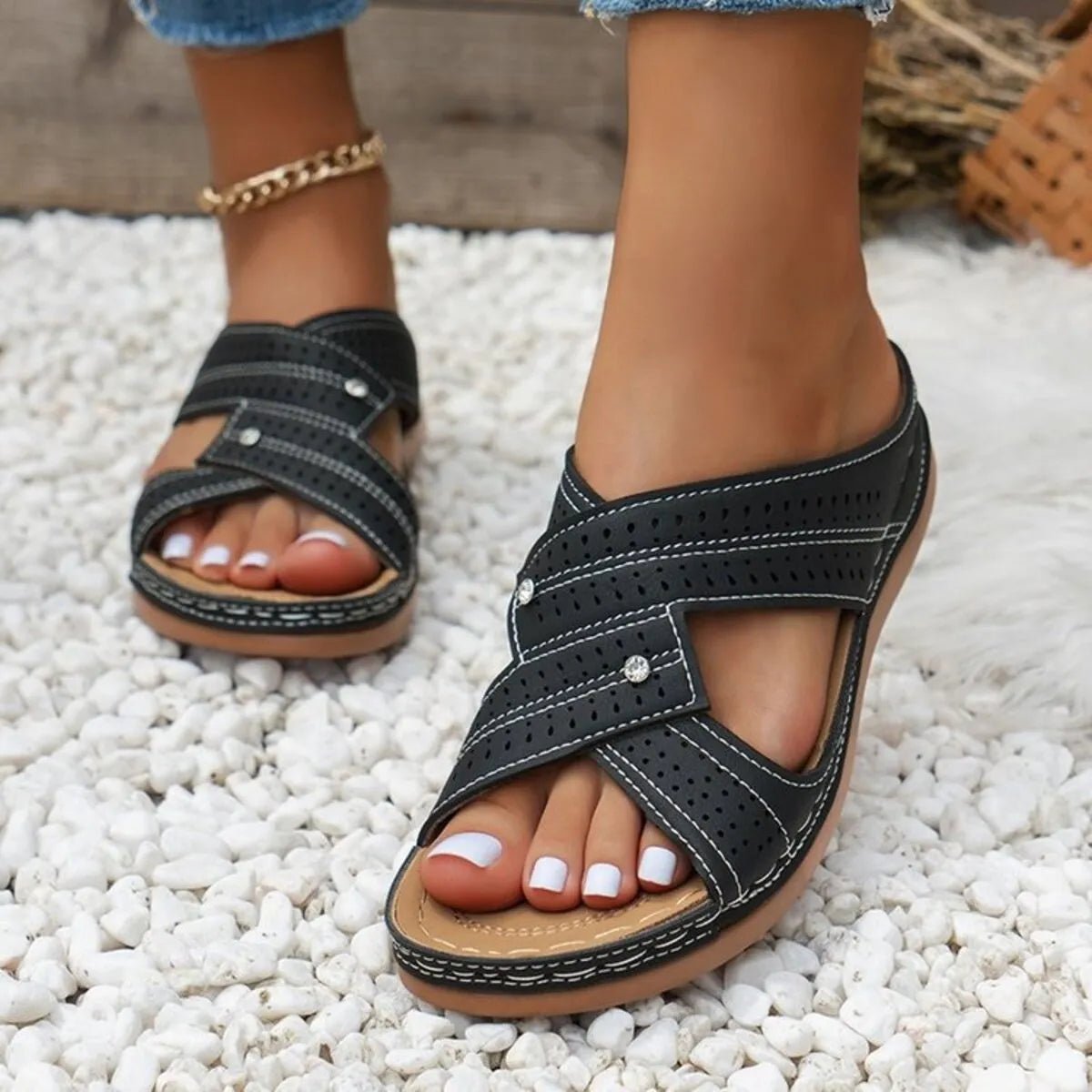 Open Toe Wedge Sandals - The Nicole - Tayan Dress Co.